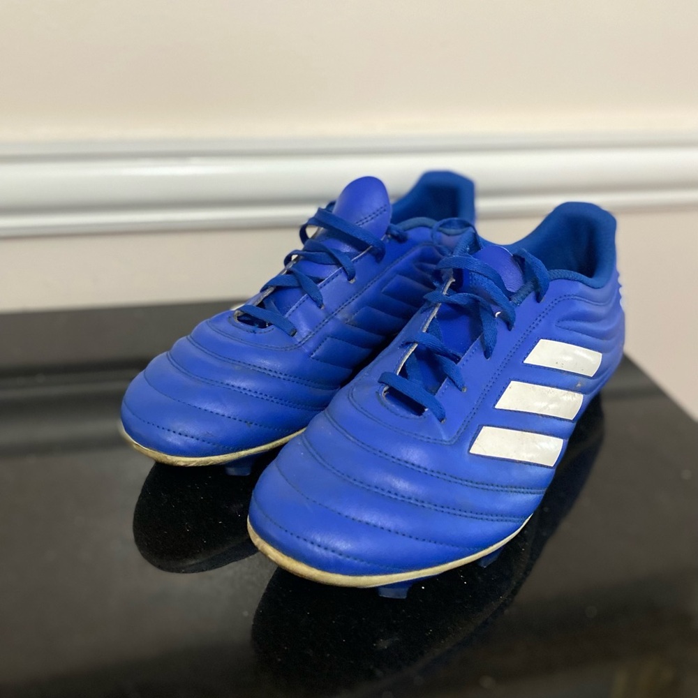 Adidas Copa Blue Soccer Cleats with White Stripes